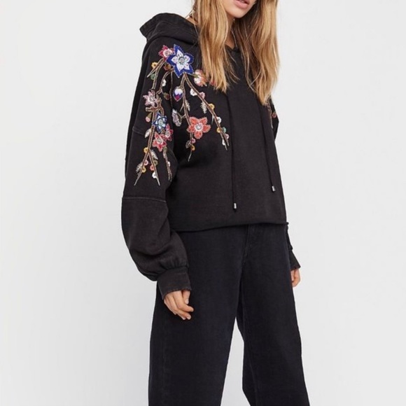 Free People Tops - Free People | She’s a Lovely Pullover Embroidered Hoodie